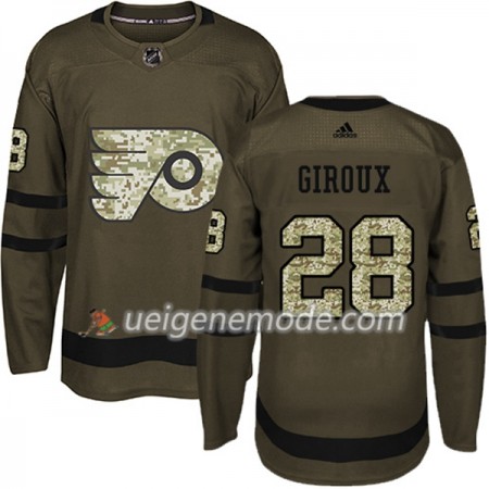 Herren Eishockey Philadelphia Flyers Trikot Claude Giroux 28 Adidas 2017-2018 Camo Grün Authentic